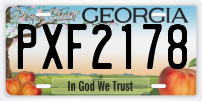 GA license plate PXF2178