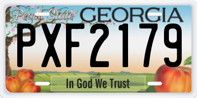GA license plate PXF2179