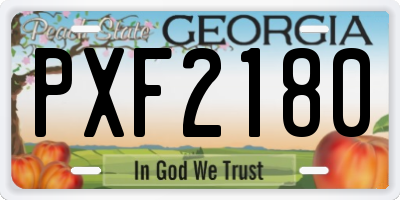 GA license plate PXF2180