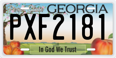 GA license plate PXF2181
