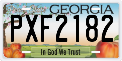 GA license plate PXF2182