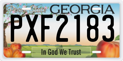 GA license plate PXF2183