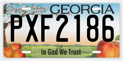 GA license plate PXF2186