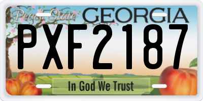 GA license plate PXF2187