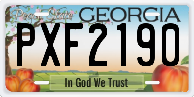 GA license plate PXF2190