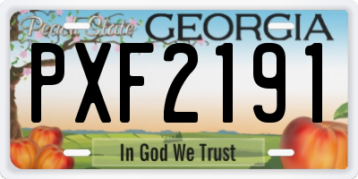 GA license plate PXF2191