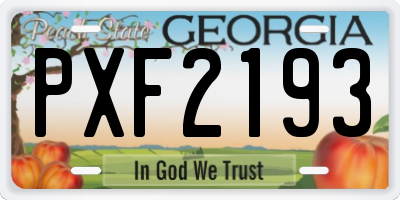 GA license plate PXF2193