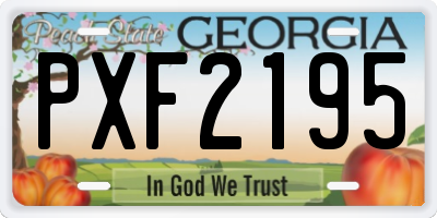 GA license plate PXF2195