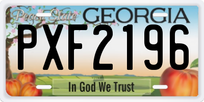GA license plate PXF2196