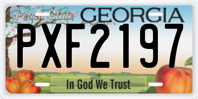 GA license plate PXF2197