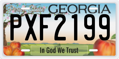 GA license plate PXF2199