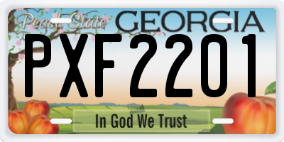 GA license plate PXF2201