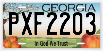 GA license plate PXF2203