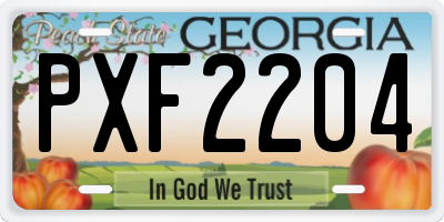 GA license plate PXF2204