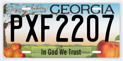 GA license plate PXF2207