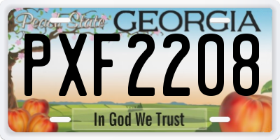 GA license plate PXF2208