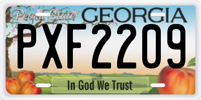 GA license plate PXF2209