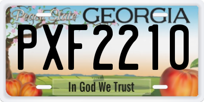 GA license plate PXF2210