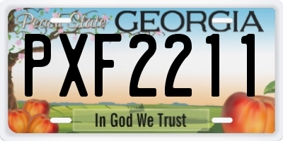GA license plate PXF2211