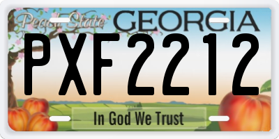 GA license plate PXF2212