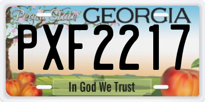 GA license plate PXF2217