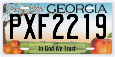 GA license plate PXF2219