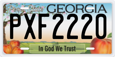 GA license plate PXF2220