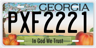 GA license plate PXF2221