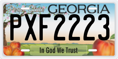 GA license plate PXF2223