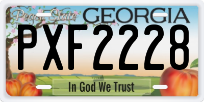GA license plate PXF2228