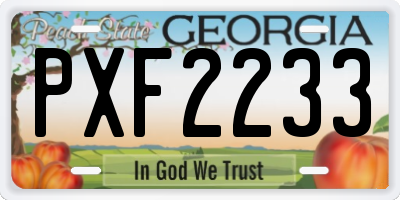 GA license plate PXF2233