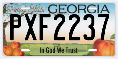 GA license plate PXF2237