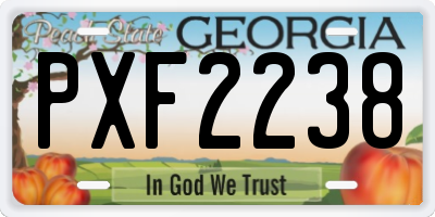 GA license plate PXF2238