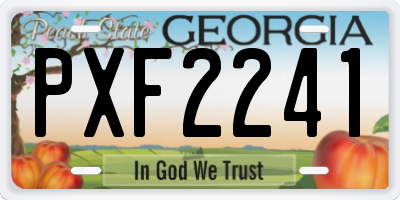 GA license plate PXF2241