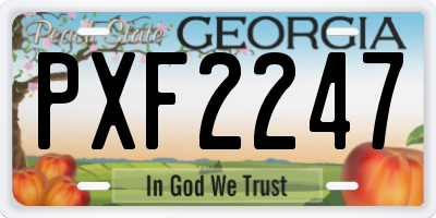 GA license plate PXF2247