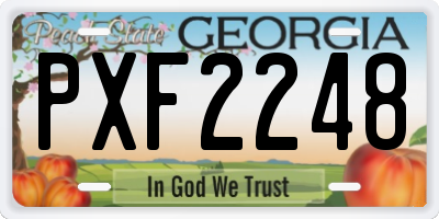 GA license plate PXF2248