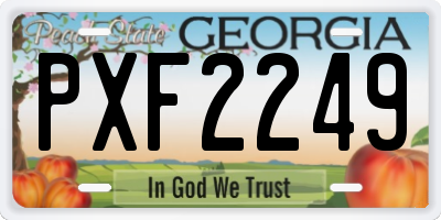 GA license plate PXF2249