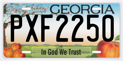 GA license plate PXF2250
