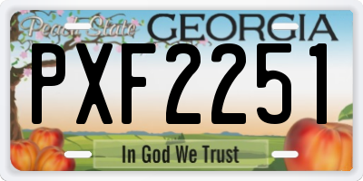 GA license plate PXF2251