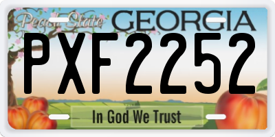GA license plate PXF2252
