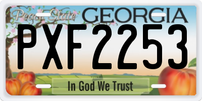 GA license plate PXF2253