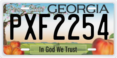 GA license plate PXF2254