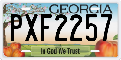 GA license plate PXF2257