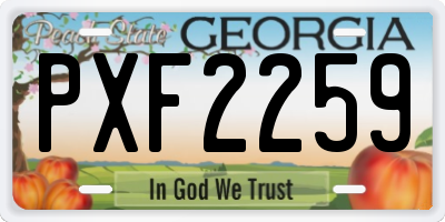 GA license plate PXF2259