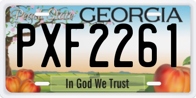 GA license plate PXF2261