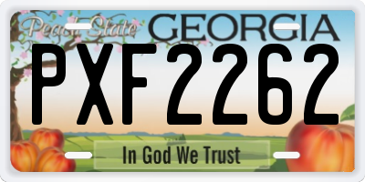 GA license plate PXF2262