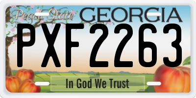 GA license plate PXF2263