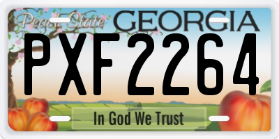 GA license plate PXF2264