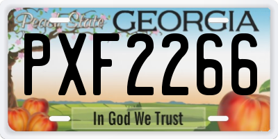 GA license plate PXF2266