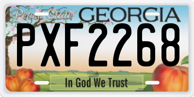 GA license plate PXF2268